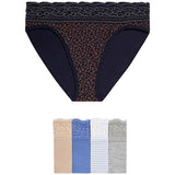 MS Womens Cotton Printed Bikini Knickers 12 Blue