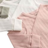 M&S Girls Pure Cotton Wrap Bodysuits, 9-12 M, Khaki