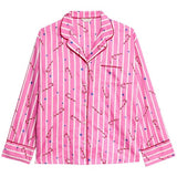 M&S Womens Striped Pyjama Set, 18, Pink
