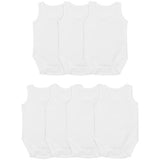MS Baby Cotton Sleeveless Bodysuits White 12-18 Months
