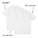 MS Boys Stain Resist School Polo Shirts 12-13 Years White