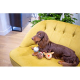 Holly & Robin Festive Characters Covered Tennis Balls Tough Dog Toy