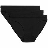 MS Girls Cotton Stretch Knickers 3 Pack 8-9 Years Black
