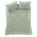 Catherine Lansfield Seersucker Super King Duvet Set Sage