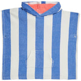 MS Pure Cotton Striped Poncho 3-4 Years Blue