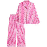 M&S Womens Striped Pyjama Set, 18, Pink