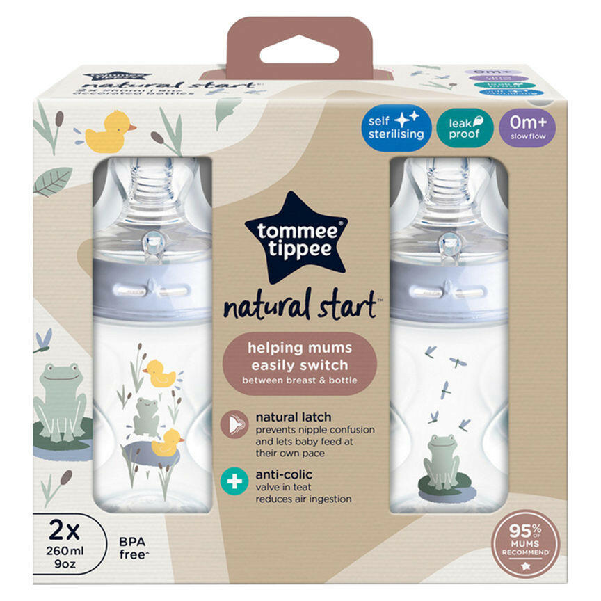 Tommee Tippee Closer to Nature 2 Decorated Bottles 0m+ GOODS ASDA