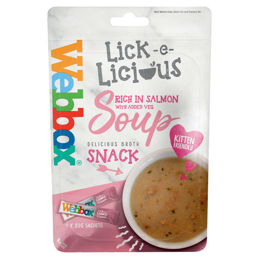 Webbox Lick-e-Licious Rich in Salmon 4 x 20g GOODS ASDA