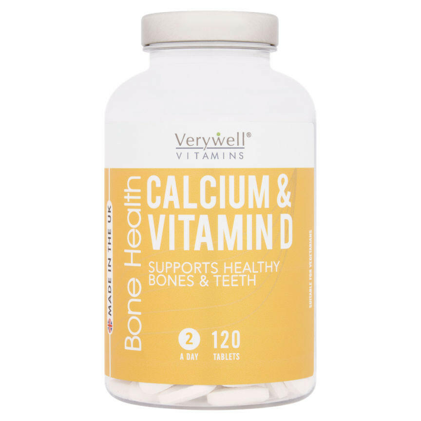 Verywell Vitamins Bone Health Calcium & Vitamin D 120 Tablets GOODS ASDA