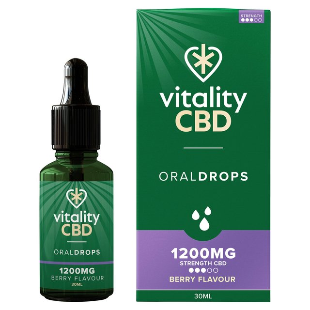 Vitality CBD Berry Oral Drops 1200mg 30ml GOODS M&S