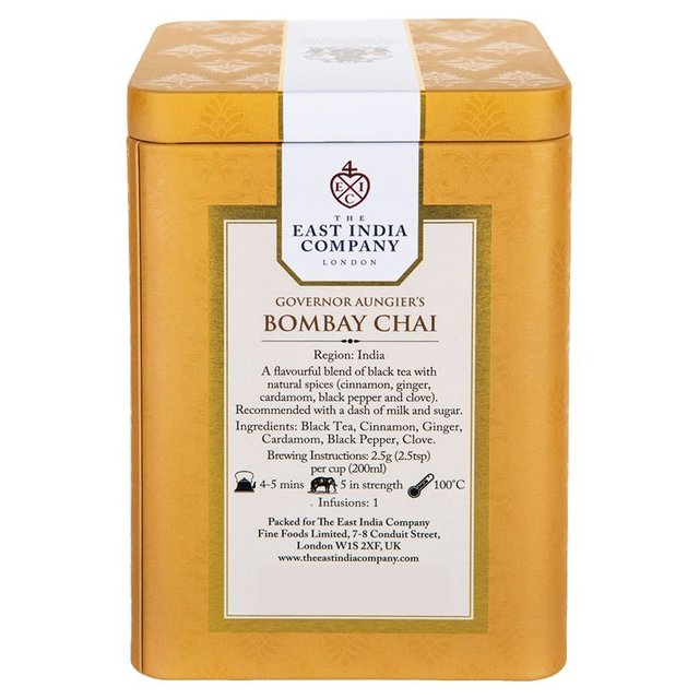 The East India Company Governor Aungier's Bombay Chai Black Loose Tea Caddy 125g GOODS M&S
