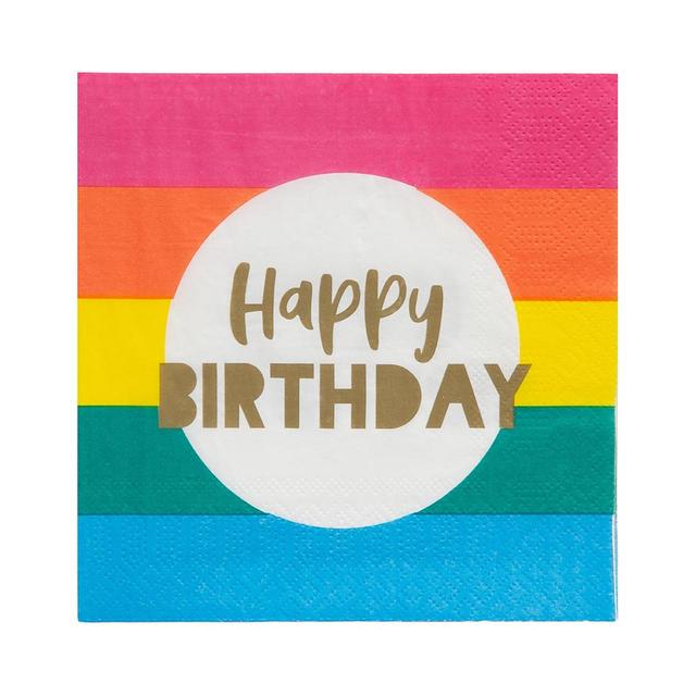 Talking Tables Rainbow Happy Birthday Napkins 20 per pack GOODS M&S