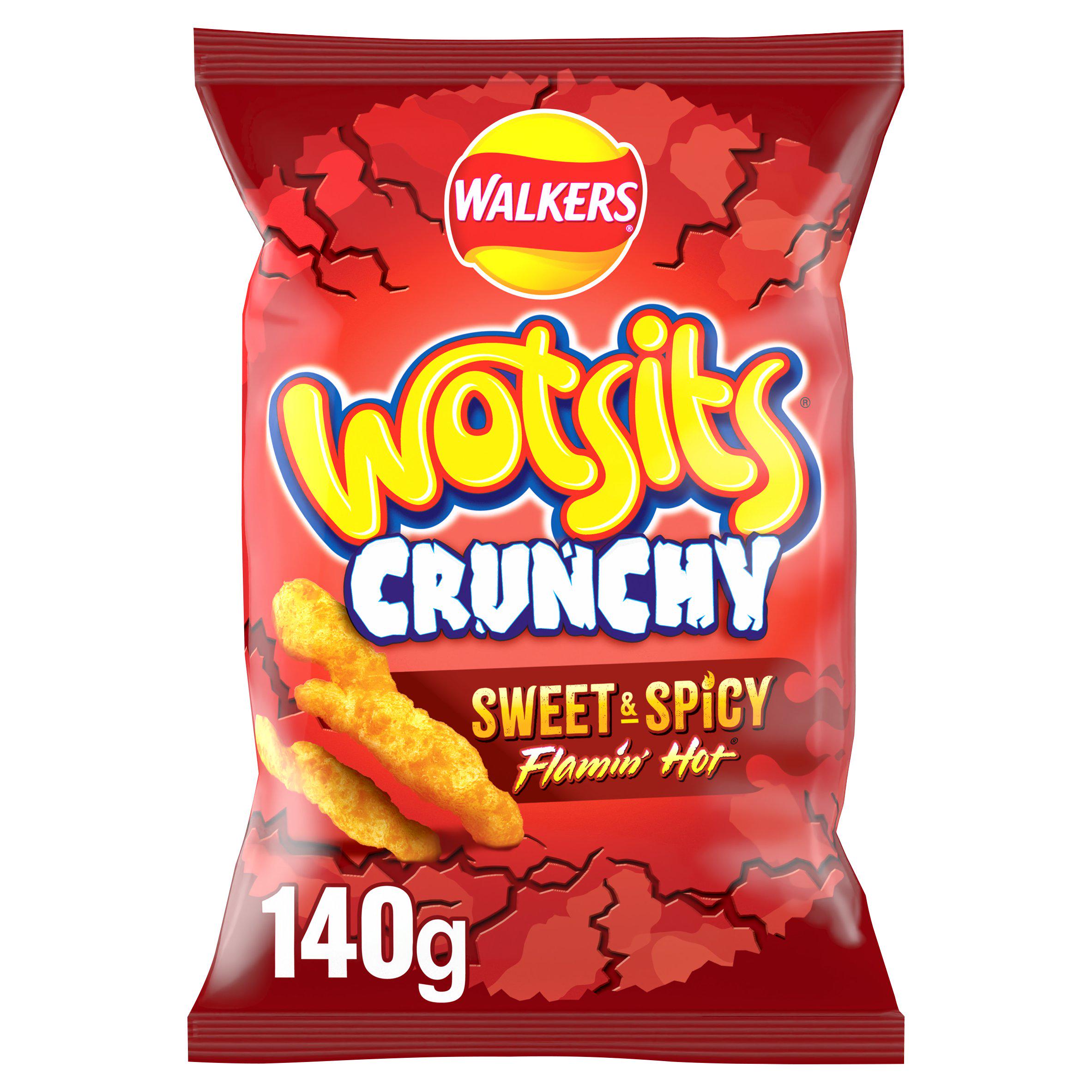 Walkers Wotsits Crunchy Sweet & Spicy Sharing Snacks Crisps 140g GOODS Sainsburys