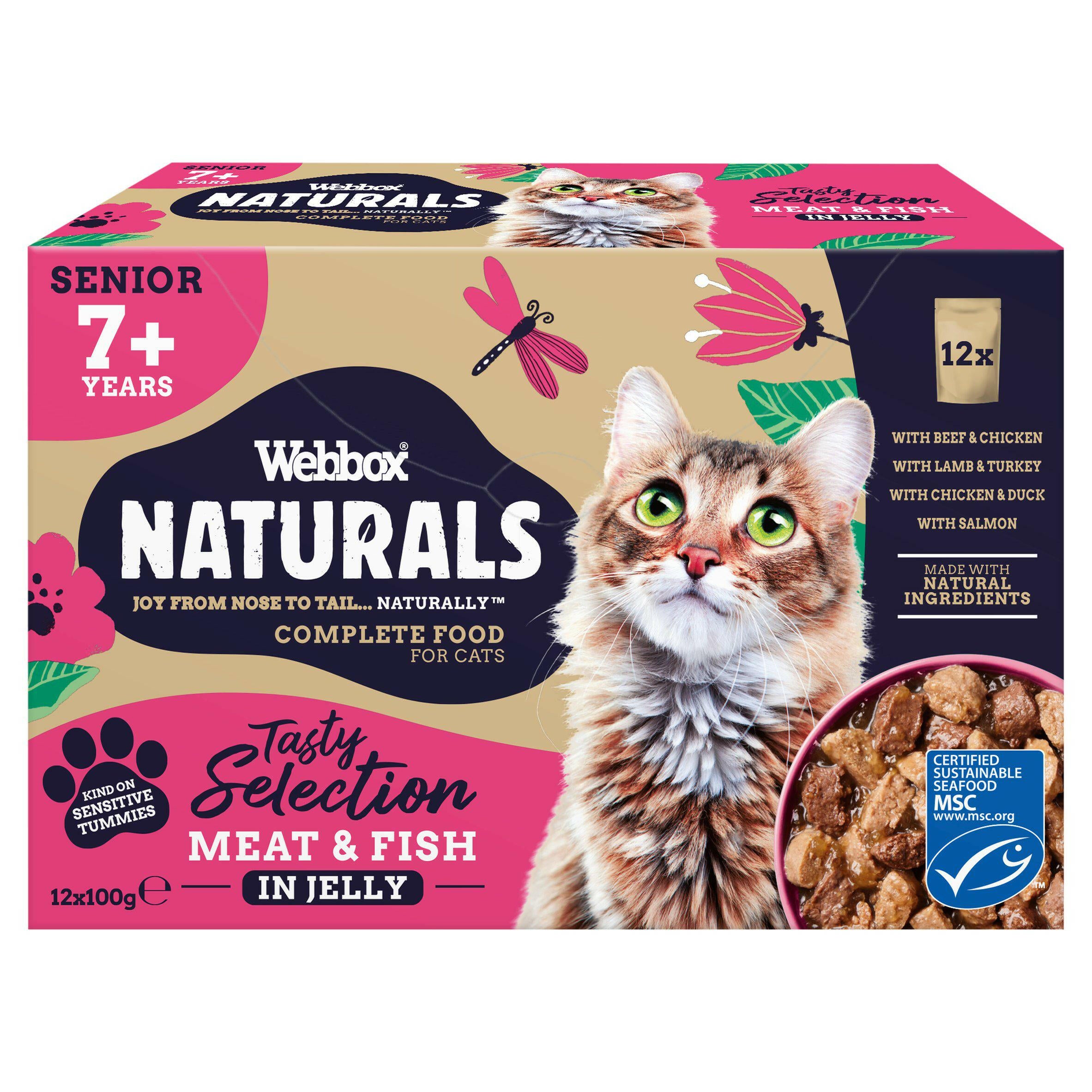Webbox Naturals Senior Meat & Fish in Jelly Wet Cat Food 12x100g GOODS Sainsburys