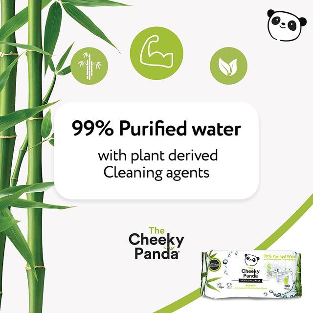 The Cheeky Panda 100% Bamboo Antibacterial Multi Surface Wipes 90 per pack GOODS M&S
