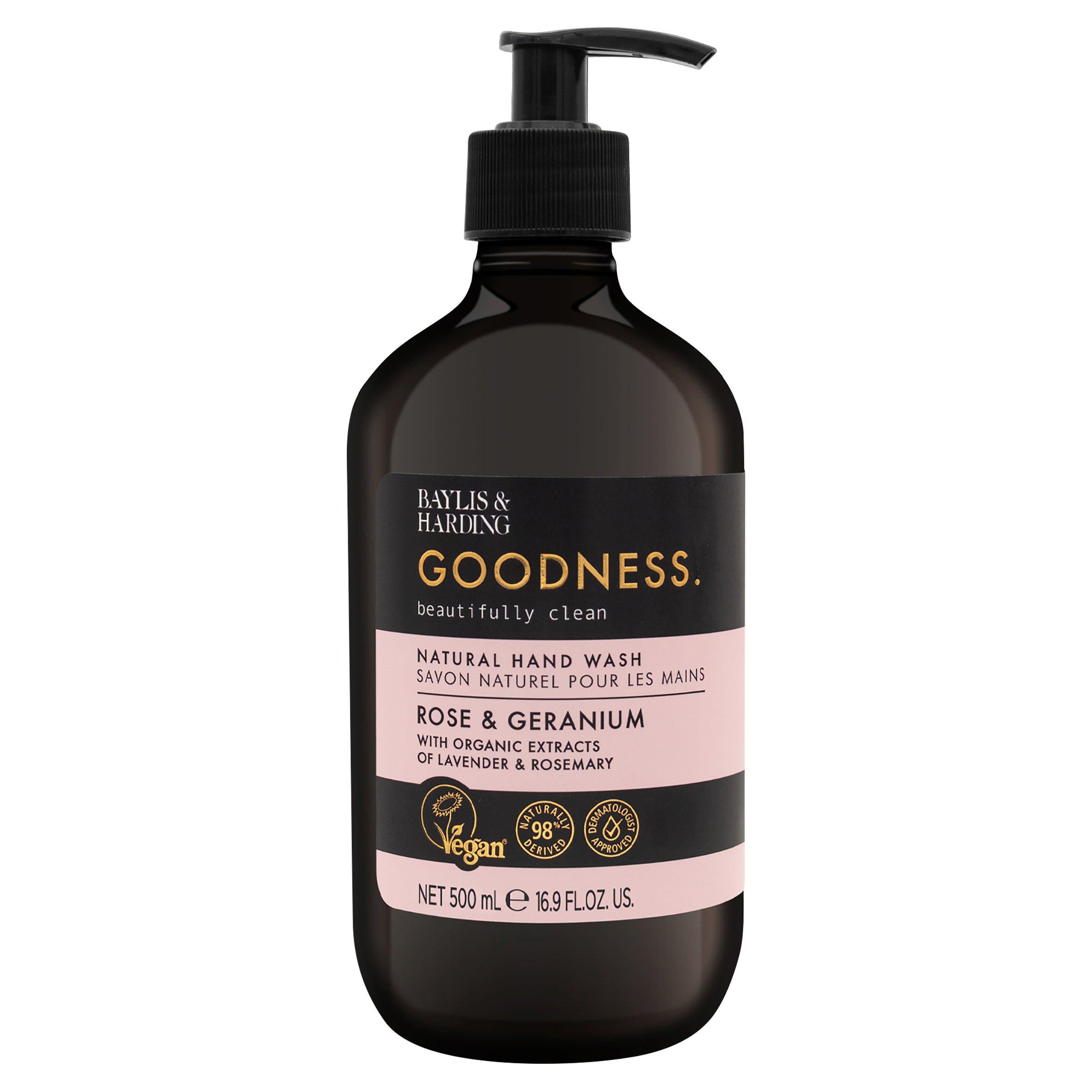 Baylis & Harding Goodness Rose & Geranium Natural Hand Wash 500ml - McGrocer