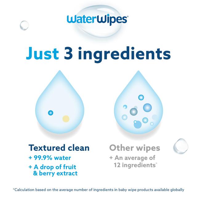 WaterWipes Baby Wipes Sensitive Weaning Plastic Free Wipes 60 Wipes   60 per pack GOODS M&S