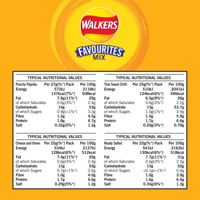 Walkers Favourites Mix Multipack Snacks Crisps 18 per pack GOODS M&S