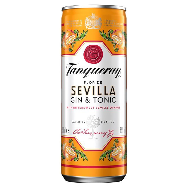 Tanqueray Flor De Sevilla Gin & Tonic Ready to Drink Can 250ml GOODS M&S