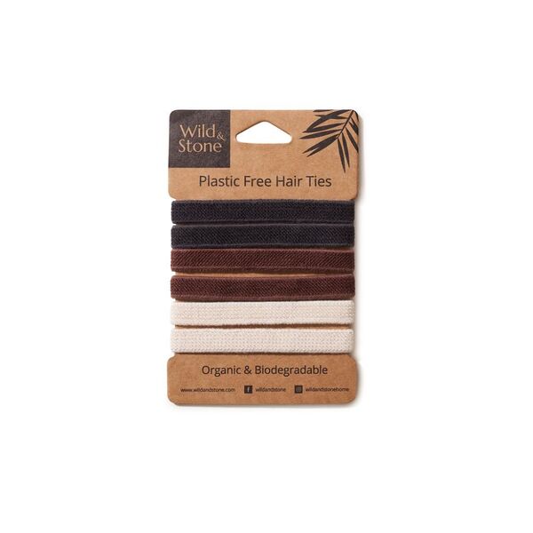 Wild & Stone | Plastic Free Hair Ties - 6 Pack - MultiColour GOODS Superdrug Natural