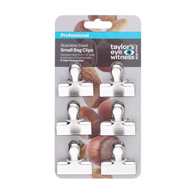 Stainless Steel Small Bag Clips   6 per pack GOODS M&S