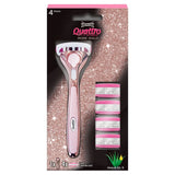 Wilkinson Sword Quattro for Women Razor + 4 Razor Blades Rose Gold GOODS M&S