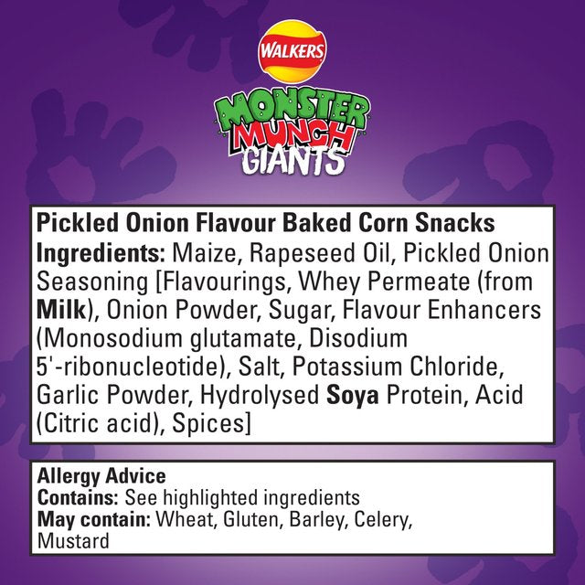 Walkers Monster Munch Giants Pickled Onion Sharing Bag Snacks 85g GOODS M&S