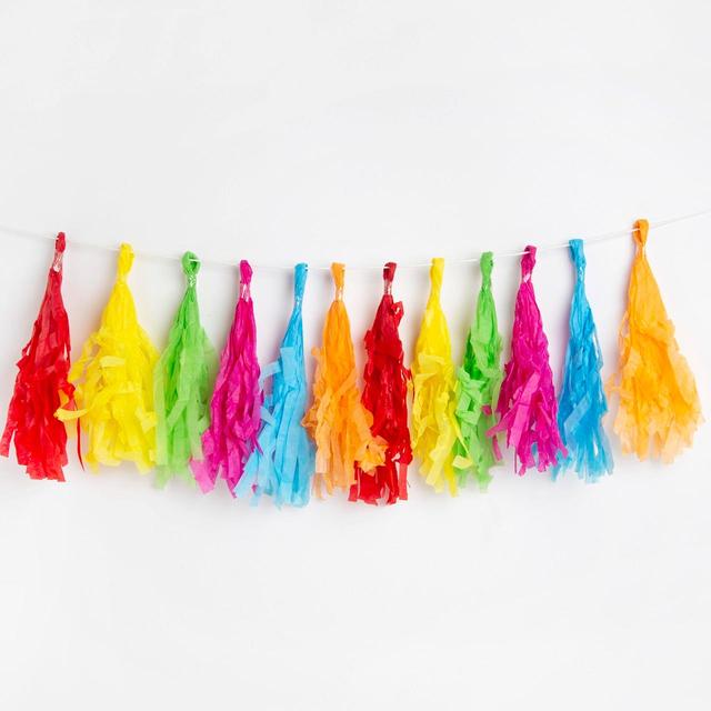 Talking Tables Rainbow Tassel Garland GOODS M&S