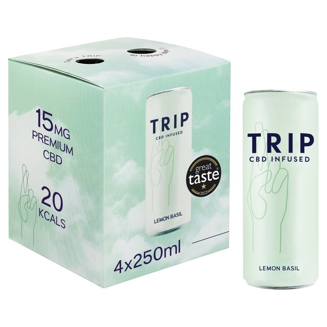 TRIP CBD Infused Lemon Basil 4 x 250ml GOODS M&S