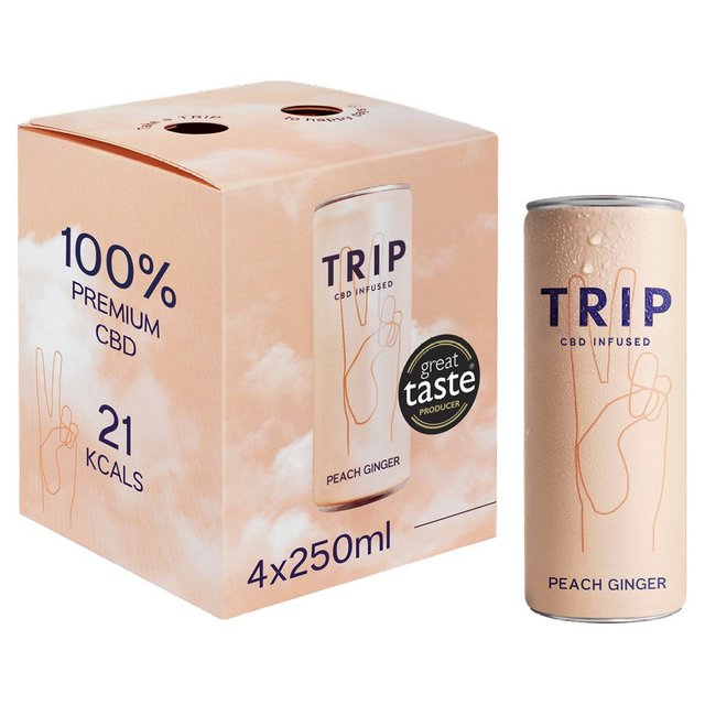 TRIP CBD Infused Peach Ginger 4 x 250ml GOODS M&S