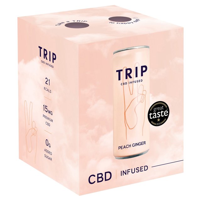 TRIP CBD Infused Peach Ginger 4 x 250ml GOODS M&S
