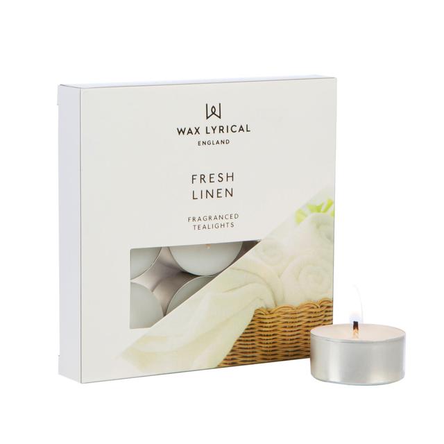Wax Lyrical Fresh Linen Tealights   8 per pack GOODS M&S