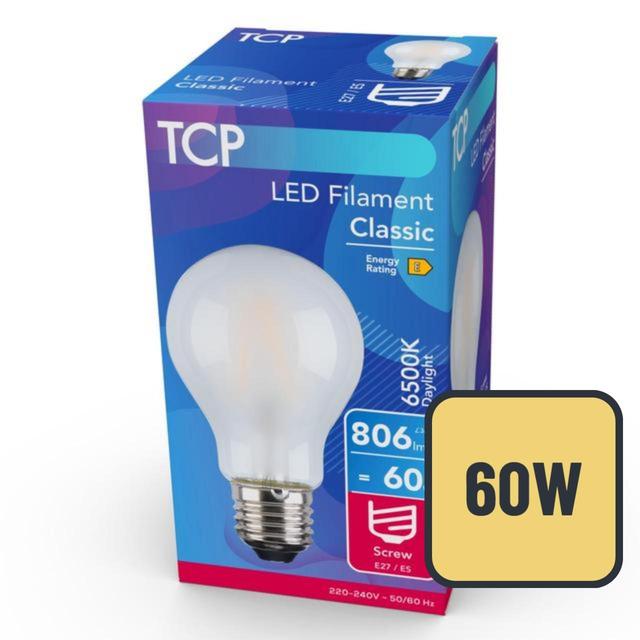 TCP Classic LED Coated Screw 60W Light Bulb GOODS M&S