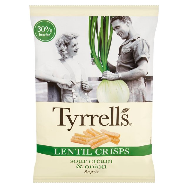 Tyrrells Lentil Sharing Crisps Sour Cream & Onion 80g GOODS M&S