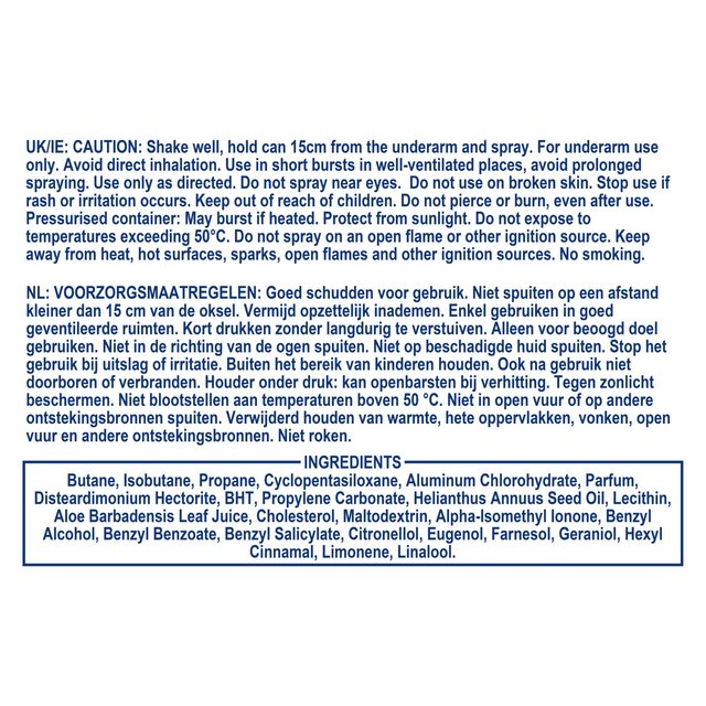 Vaseline Aloe Sensitive Aerosol Anti-Perspirant Deodorant 250ml GOODS M&S