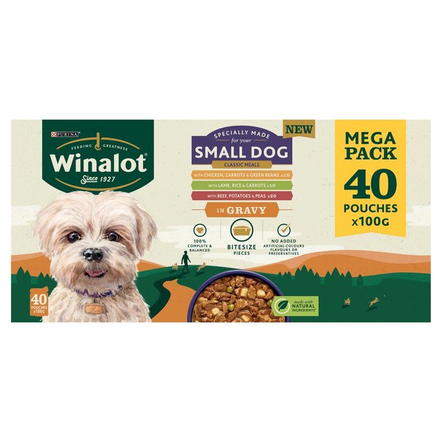 Winalot Meaty Chunks Small Dog Mixed in Gravy Wet Dog Food 40 x 100g GOODS M&S