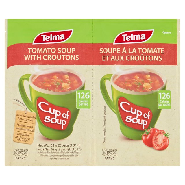 Telma Cup of Soup Tomato with croutons 2 x 31g GOODS M&S