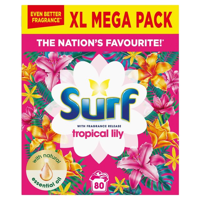 Surf Washing Powder Tropical Lily 80 wash 4kg GOODS M&S