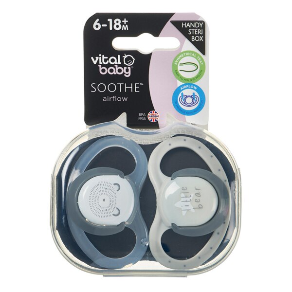 Vital Baby Airflow Soother 6-18 mth 2 PK GOODS Superdrug