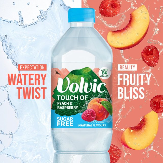 Volvic Touch of Fruit Sugar Free Peach & Raspberry Natural Flavoured Water 1.5L GOODS M&S