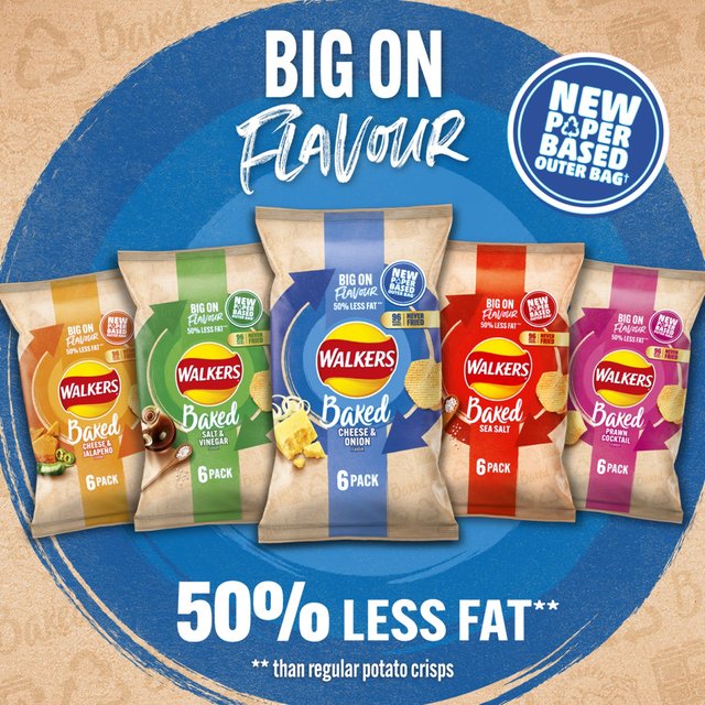 Walkers Baked Cheese & Onion Multipack Snacks 6 per pack GOODS M&S