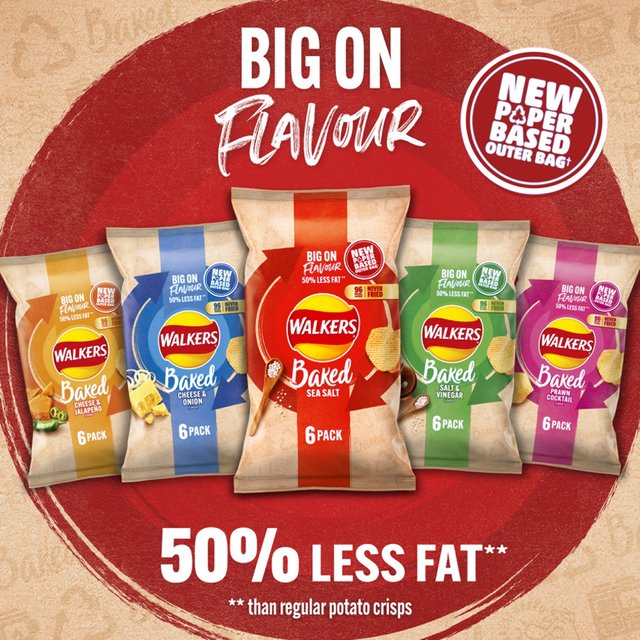 Walkers Baked Sea Salt Multipack Snacks 6 per pack GOODS M&S