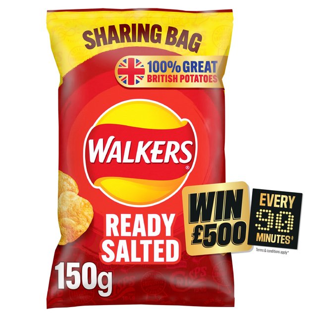 Walkers Ready Salted Sharing Bag Crisps 150g GOODS M&S