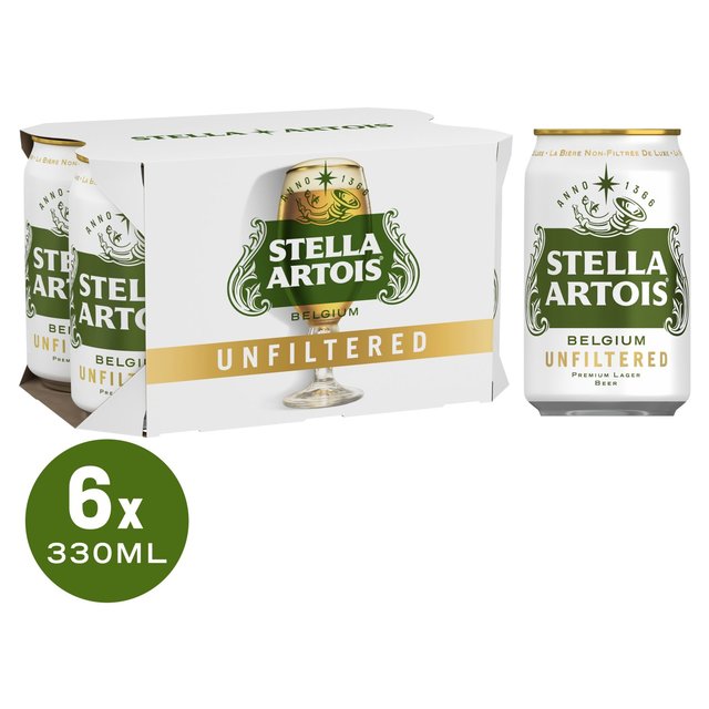 Stella Artois Unfiltered Lager Cans   6 x 330ml GOODS M&S