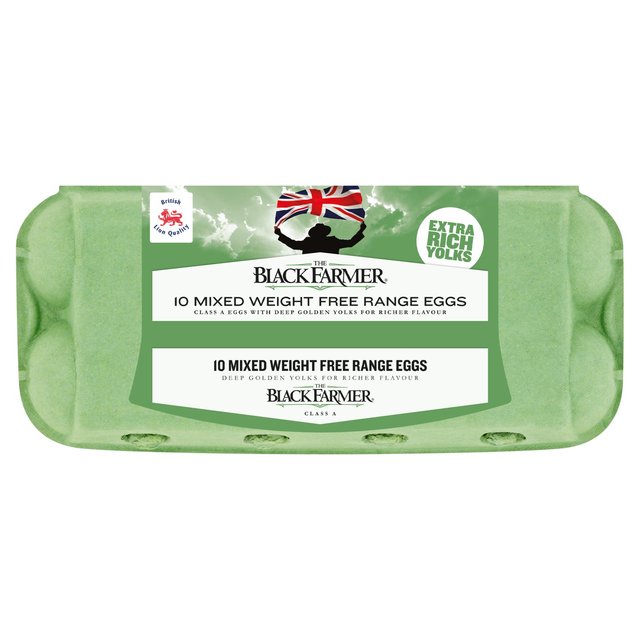 The Black Farmer Rich Yolk Free Range Mixed Weight Eggs   10 per pack GOODS M&S