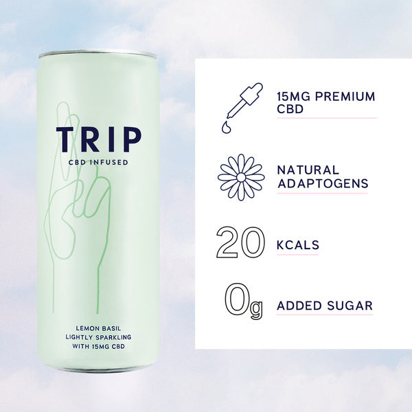 TRIP Lemon Basil CBD Drinks 12 x 250ml GOODS Superdrug