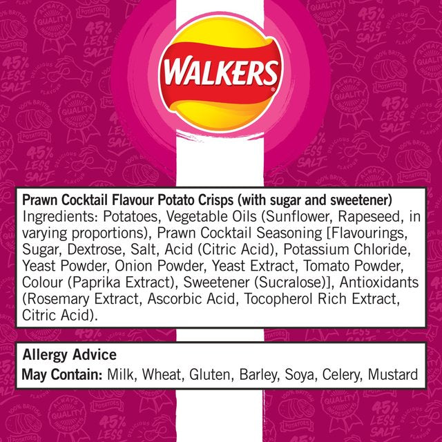 Walkers Less Salt Prawn Cocktail Multipack Crisps 6 per pack GOODS M&S