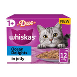 Whiskas 1+ Adult Wet Cat Food Pouches Ocean Delight in Jelly 12 x 85g GOODS M&S
