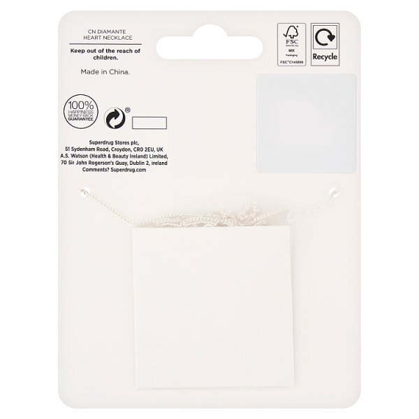 Superdrug Silver Tone Diamante Heart Necklace GOODS Superdrug
