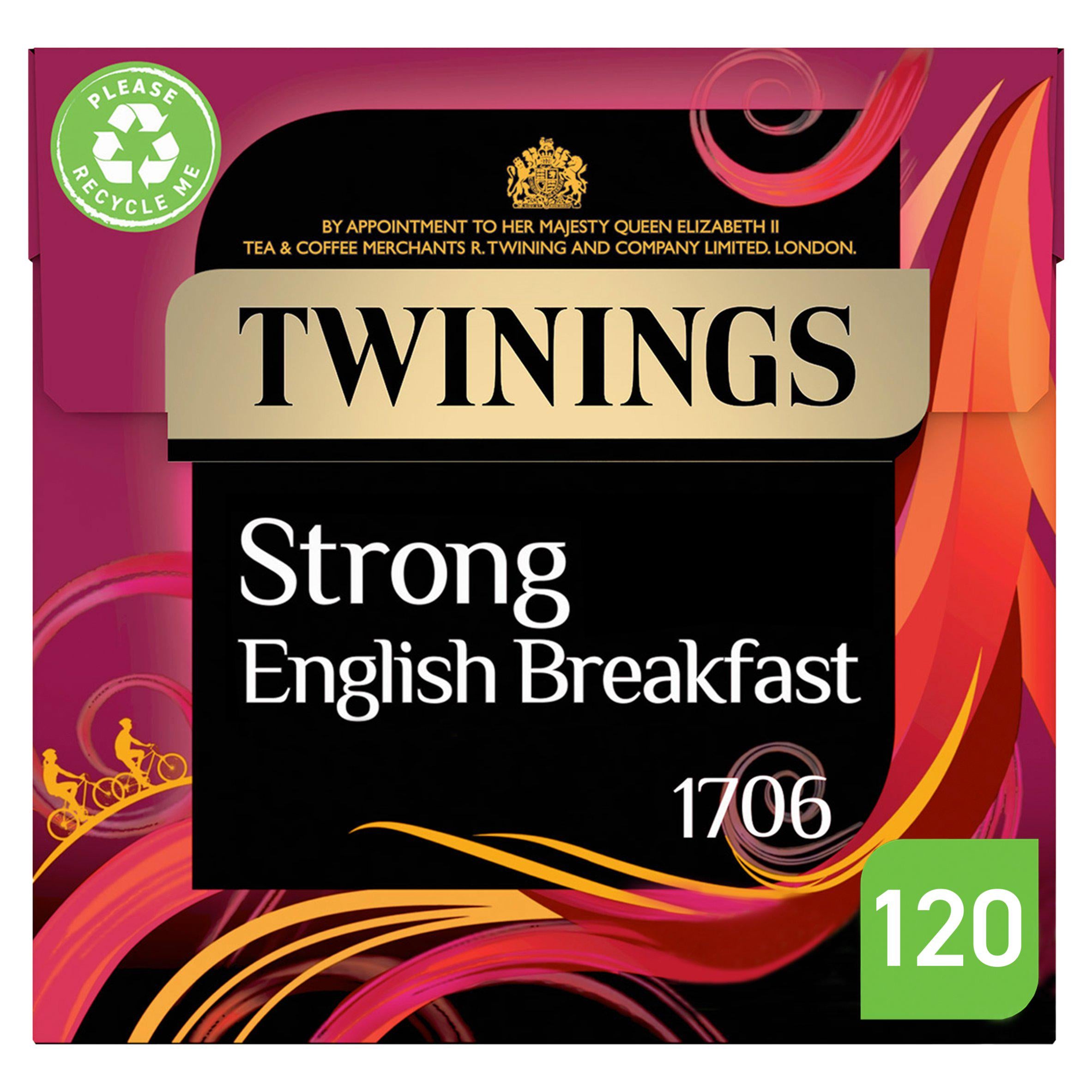 Twinings Strong English Breakfast 120 Plant-Based Tea Bags 375g GOODS Sainsburys